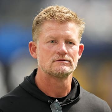 Aug 17, 2024; Inglewood, California, USA; Los Angeles Rams general manager Les Snead during the game against the Los Angeles Chargers at SoFi Stadium. Mandatory Credit: Kirby Lee-Imagn Images