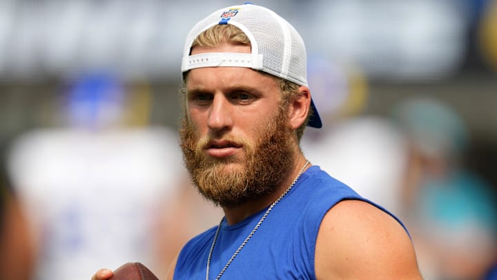 Aug 17, 2024; Inglewood, California, USA; Los Angeles Rams wide receiver Cooper Kupp during the game against the Los Angeles Chargers at SoFi Stadium. Mandatory Credit: Kirby Lee-Imagn Images