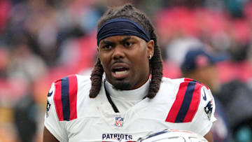 Oct 20, 2024; London, United Kingdom; New England Patriots wide receiver K.J. Osborn (2) during an NFL International Series game  against the Jacksonville Jaguars at Wembley Stadium. Mandatory Credit: Kirby Lee-Imagn Images
