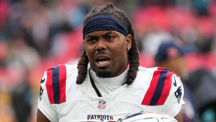 Oct 20, 2024; London, United Kingdom; New England Patriots wide receiver K.J. Osborn (2) during an NFL International Series game  against the Jacksonville Jaguars at Wembley Stadium. Mandatory Credit: Kirby Lee-Imagn Images