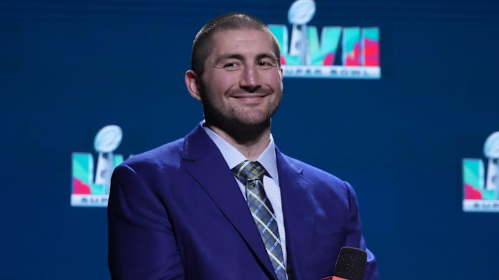 NFL Players Association president JC Tretter during the NFLPA press conference at the Phoenix Convention Center. NFL Players Association president JC Tretter during the NFLPA press conference at the Phoenix Convention Center.