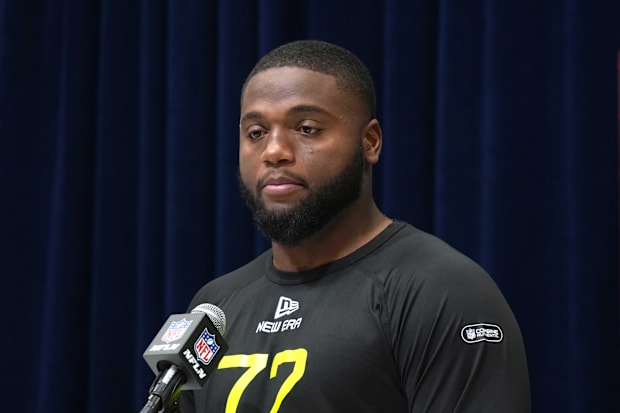 Central Arkansas defensive lineman David Walker during the NFL Scouting Combine at the Indiana Convention Center Central Arkansas defensive lineman David Walker during the NFL Scouting Combine at the Indiana Convention Center
