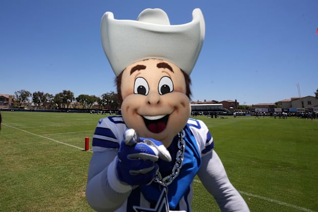 Dallas Cowboys mascot Rowdy during training camp at Marriott Residence Inn-River Ridge Playing Fields. 
