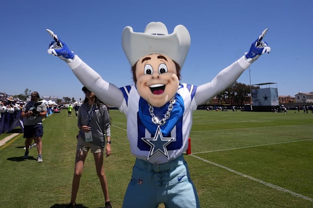Dallas Cowboys mascot Rowdy during training camp at Marriott Residence Inn-River Ridge Playing Fields. 