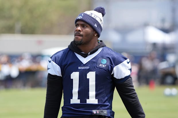 Dallas Cowboys defensive end Micah Parsons at training camp at the River Ridge Fields. 