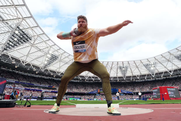 Crouser competed during the London Athletics Meet in late July.