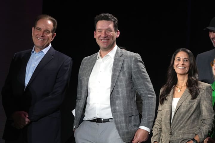 NFL on CBS announcers, Jim Nantz, Tony Romo, Tracy Wolfson