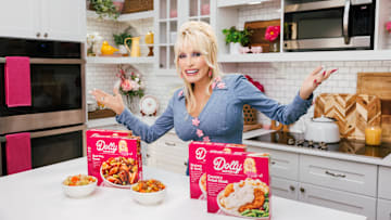 NEW Dolly Parton Frozen Meals + Dessert. Credit: JB Rowland, courtesy of Dolly Parton