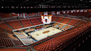 Jan 14, 2019; Stillwater, OK, USA; A view of Eddie Sutton Court at Gallagher-Iba Arena before the Baylor Bears vs Oklahoma State Cowboys. Mandatory Credit: Rob Ferguson-Imagn Images