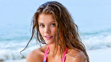 Nina Agdal was photographed by James Macari in Desroches Island, Seychelles.