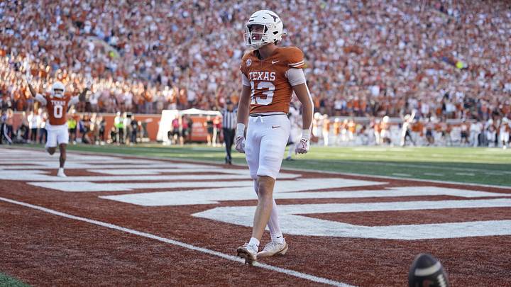 Nov 22, 2025; Austin, Texas, USA; Texas Longhorns wide receiver Parker Livingstone