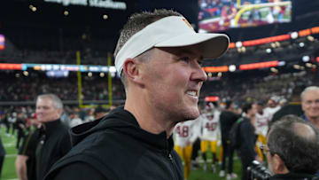 Dec 27, 2024; Las Vegas, NV, USA; Southern California Trojans head coach Lincoln Riley reacts after the game against the Texas A&M Aggies at Allegiant Stadium. Mandatory Credit: Kirby Lee-Imagn Images