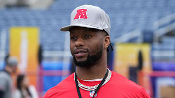 Feb 1, 2025; Orlando, FL, USA; Houston Texans running back Joe Mixon (28) during AFC Practice for the Pro Bowl Games at Camping World Stadium. Mandatory Credit: Kirby Lee-Imagn Images