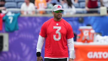 Russell Wilson at Pro Bowl practice.