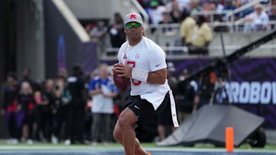 Wilson throws the ball during the 2025 Pro Bowl Games. 