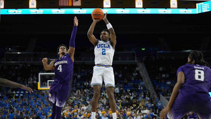 UCLA Bruins guard Dylan Andrews. Mandatory Credit: Kirby Lee-Imagn Images