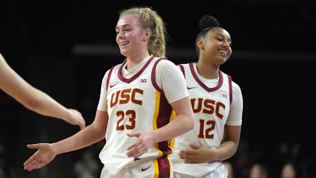 USC Trojans JuJu Watkins and Avery Howell