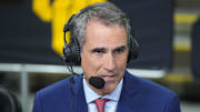 Nov 13, 2024; Los Angeles, California, USA; Big Ten Network analyst Seth Davis during a game between the Texas-Arlington Mavericks and the Southern California Trojans at Galen Center. Mandatory Credit: Kirby Lee-Imagn Images