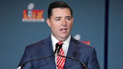 Feb 10, 2025; New Orleans, LA, USA; San Francisco 49ers chief executive officer Jed York at the Super Bowl LIX host committee handoff press conference. Mandatory Credit: Kirby Lee-Imagn Images