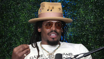 Feb 7, 2025; New Orleans, LA, USA; Cam Newton on Radio Row at the Super Bowl LIX media center. Mandatory Credit: Kirby Lee-Imagn Images