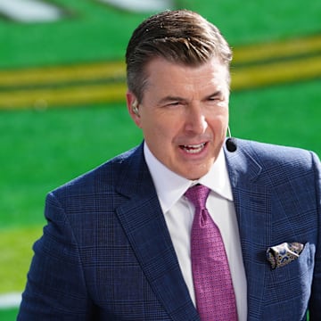 Jan 1, 2025; Pasadena, California, USA; Rece Davis on the ESPN Gameday set at Rose Bowl Stadium. Mandatory Credit: Kirby Lee-Imagn Images