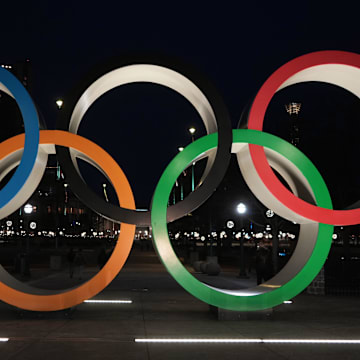 The Olympic rings rest silently in Atlanta.