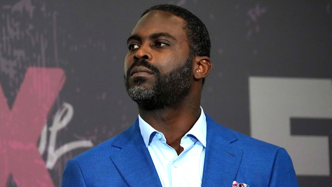 Feb 6, 2025; New Orleans, LA, USA; Michael Vick during Fox Sports media day at Ernest N. Morial Convention Center. Mandatory Credit: Kirby Lee-Imagn Images