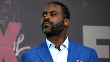 Feb 6, 2025; New Orleans, LA, USA; Michael Vick during Fox Sports media day at Ernest N. Morial Convention Center. Mandatory Credit: Kirby Lee-Imagn Images