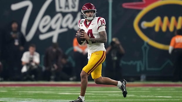 USC Trojans Lincoln Riley Jayden Maiava Husan Longstreet Starting Quarterback Big Ten Media Day