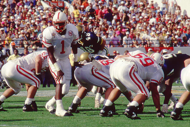 Huskers in all white, 1991 Citrus Bowl
