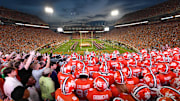 Oct 2, 2021; Clemson, South Carolina, USA;  General view of the stadium prior to the game against the Boston College Eagles ad the Clemson Tigers at Memorial Stadium.