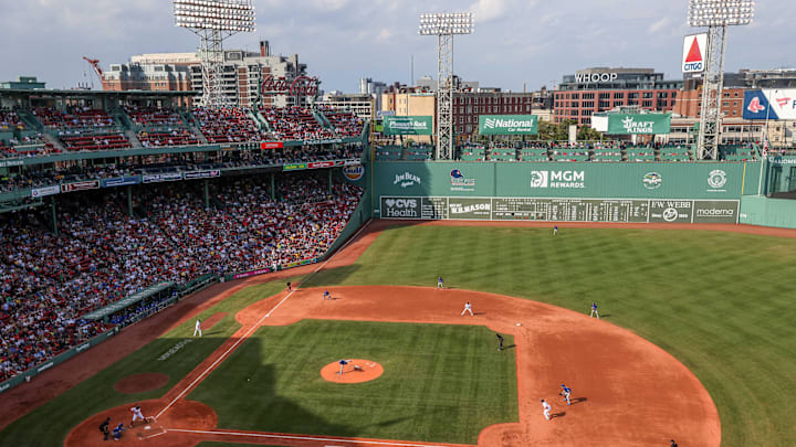 Sep 18, 2022; Boston, Massachusetts, USA; A general view of Fenway Park during a game between the Kansas City Royals and the Boston Red Sox. Mandatory Credit: Paul Rutherford-Imagn Images Sep 18, 2022; Boston, Massachusetts, USA; A general view of Fenway Park during a game between the Kansas City Royals and the Boston Red Sox. Mandatory Credit: Paul Rutherford-Imagn Images