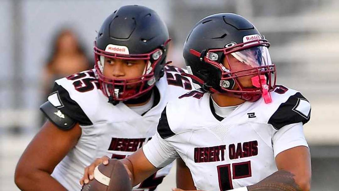 Desert Oasis QB Preston Helsham shined while beating Spring Valley last week Desert Oasis QB Preston Helsham shined while beating Spring Valley last week