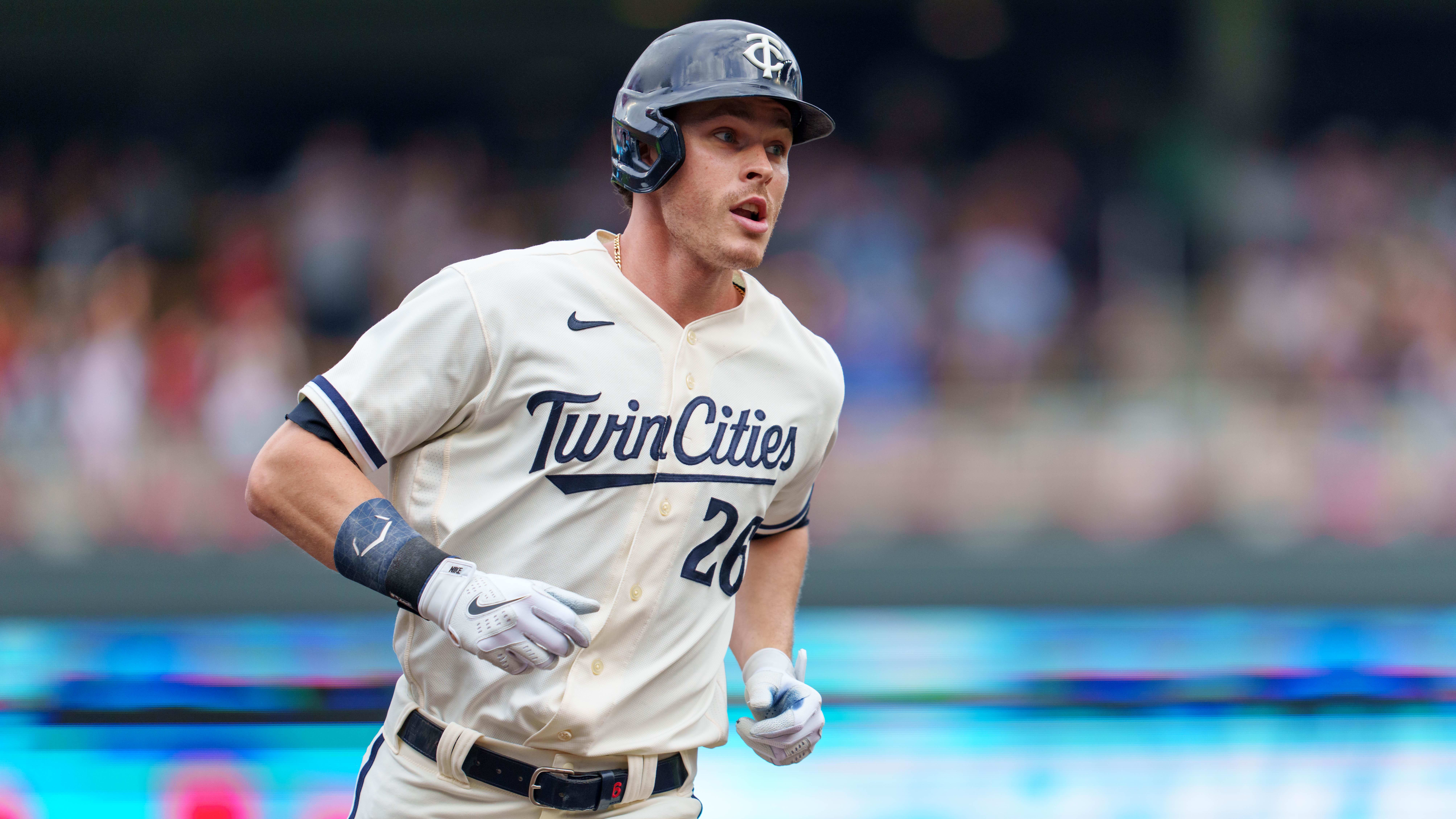 Sep 24, 2023; Minneapolis, Minnesota, USA; Minnesota Twins right fielder Max Kepler (26) hits a two-run home run.