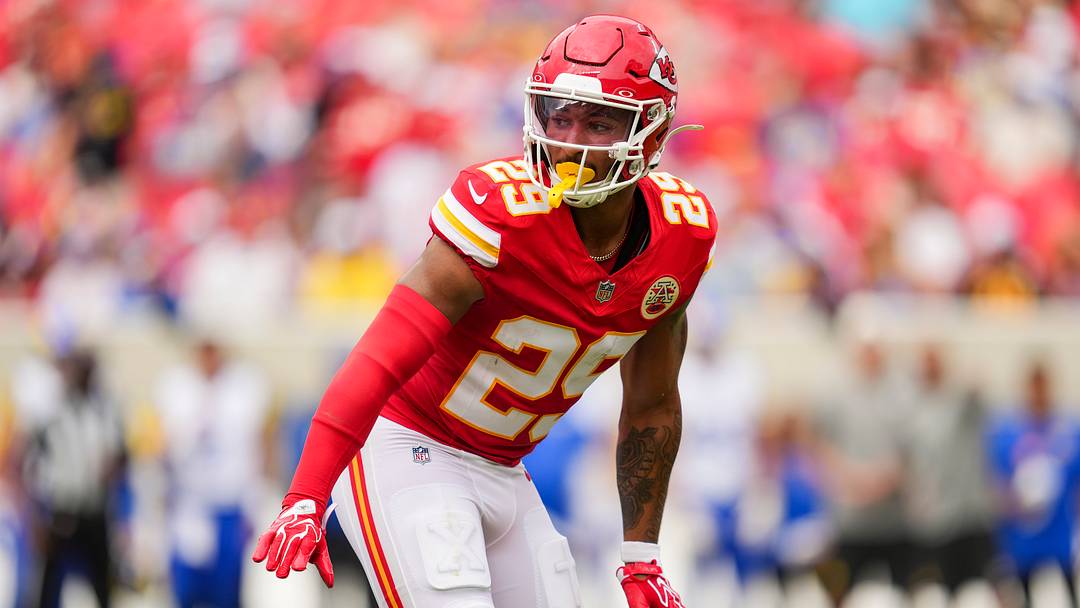 Aug 15, 2026; Kansas City, Missouri, USA; Kansas City Chiefs safety Xavier Nwankpa (29) defends during the second half against the Los Angeles Rams at Arrowhead Stadium. Mandatory Credit: Jay Biggerstaff-Imagn Images Aug 15, 2026; Kansas City, Missouri, USA; Kansas City Chiefs safety Xavier Nwankpa (29) defends during the second half against the Los Angeles Rams at Arrowhead Stadium. Mandatory Credit: Jay Biggerstaff-Imagn Images