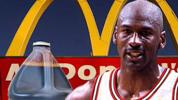 A Bottle of Michael Jordan's McJordan burger BBQ sauce is back for sale on eBay. 