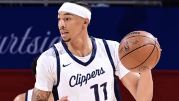 Los Angeles Clippers G-Leauge player Jordan Miller (11) playing the 2024 Summer League game against the Denver Nuggets.