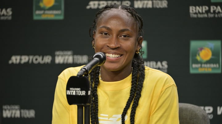 Coco Gauff narrowly defeated Moyuka Uchijima at the 2025 BNP Paribas Open at Indian Wells. Coco Gauff narrowly defeated Moyuka Uchijima at the 2025 BNP Paribas Open at Indian Wells.