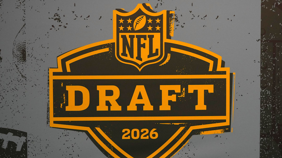 Feb 6, 2026; San Francisco, CA, USA; The 2026 NFL Draft logo at the Super Bowl LX Experience at the Moscone Center. Mandatory Credit: Kirby Lee-Imagn Images Feb 6, 2026; San Francisco, CA, USA; The 2026 NFL Draft logo at the Super Bowl LX Experience at the Moscone Center. Mandatory Credit: Kirby Lee-Imagn Images