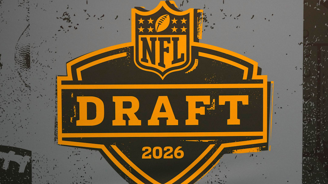 Feb 6, 2026; San Francisco, CA, USA; The 2026 NFL Draft logo at the Super Bowl LX Experience at the Moscone Center. Mandatory Credit: Kirby Lee-Imagn Images Feb 6, 2026; San Francisco, CA, USA; The 2026 NFL Draft logo at the Super Bowl LX Experience at the Moscone Center. Mandatory Credit: Kirby Lee-Imagn Images