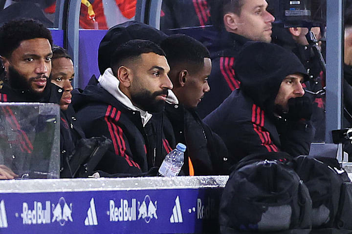 Mohamed Salah on the bench for Liverpool