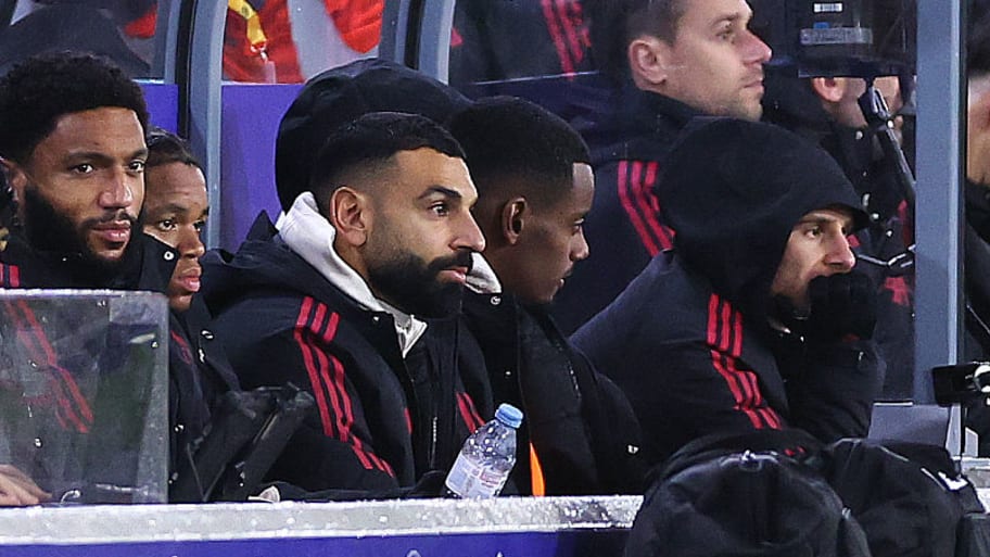 Mohamed Salah on the bench for Liverpool