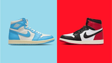 The Air Jordan 1 High OG "UNC Reimagined" and "Black Toe" colorways are 25% off at Nike.