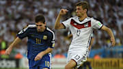 Thomas Müller (right) defeated Lionel Messi in the 2014 FIFA World Cup final.