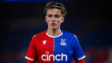 LONDON, ENGLAND - FEBRUARY 08: Jesse Derry of Crystal Palace during the FA Youth Cup 5th Round match between Crystal Palace U18 and Chelsea U18 at Selhurst Park on February 08, 2024 in London, England Crystal Palace U18 v Chelsea U18: FA Youth Cup 5th Round Copyright: xSebastianxFrejx