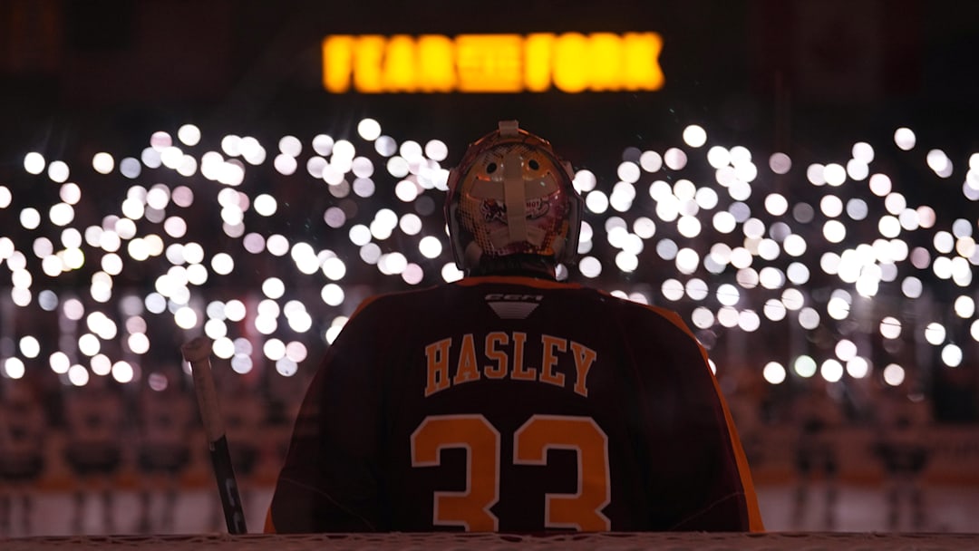 Connor Hasley was dominant in net Connor Hasley was dominant in net