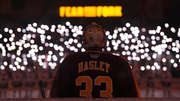 Connor Hasley was dominant in net