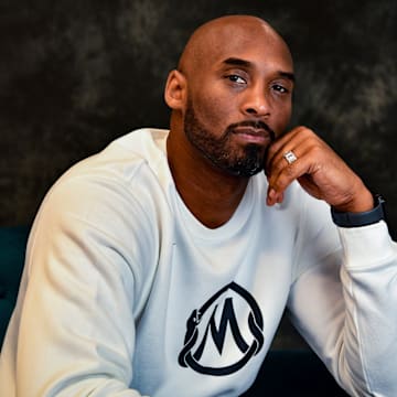 Kobe Bryant poses for a portrait inside of his office in Costa Mesa, California, on Jan. 17, 2020. Bryant, one of the greatest NBA players in history, is building an impressive resume in his post-basketball career, including winning an Academy Award.