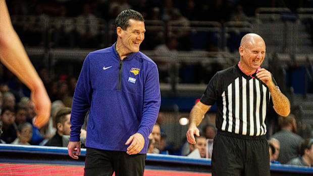 Norther Iowa Panthers men's basketball coach Ben Jacobson