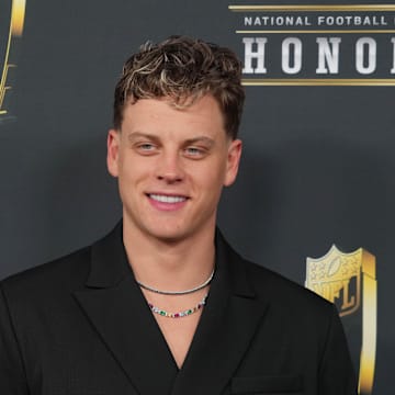 Joe Burrow on the red carpet before Super Bowl LIX NFL Honors.